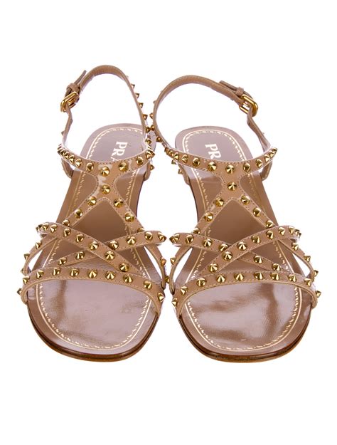 prada double strap sandals|prada studded pony skin sandals.